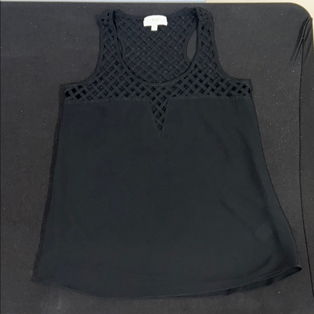 Black Sleeveless Cut Out Tank Top